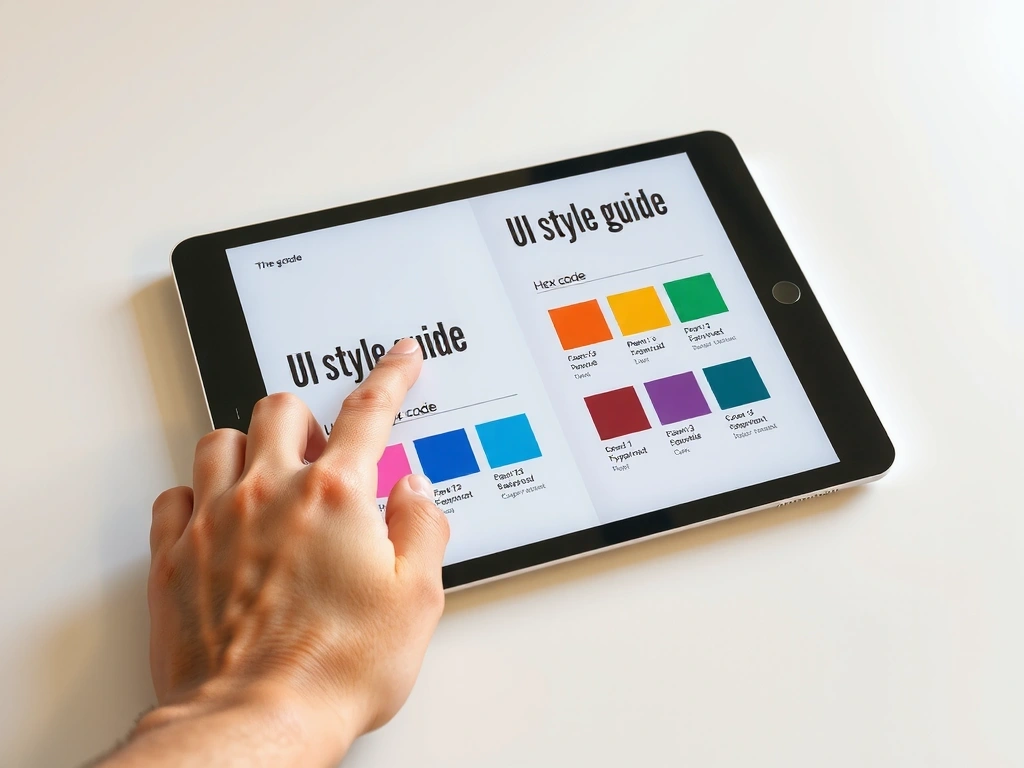 Designer reviewing style guide